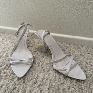 Schutz White Wrap-Around Heeled Sandals